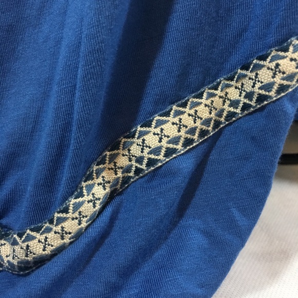 Easel Blue Embroidered Hem Dress - Picture 6 of 8